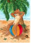 anthro ball balls beach beach_ball genitals hi_res inflatable male mammal mouse murid murine nude pen&amp;ink penis rodent scoundrel_scaramouche solo traditional_media_(artwork)