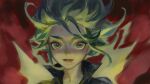  1girl absurdres floating_hair green_eyes green_hair high_collar highres long_hair looking_at_viewer ly_hao_nguyen one-punch_man parted_lips portrait sketch solo tatsumaki 