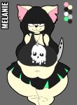 alternative_fashion anthro big_breasts bottomwear breasts canid canine canis chihuahua clothed clothing cross domestic_dog female goth hi_res knife mammal melanie_(thedeathcrow05) model_sheet shirt skirt slightly_chubby solo thedeathcrow05 thick_thighs topwear toy_dog white_body