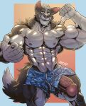 abs anthro biceps border_collie canid canine canis claws collie domestic_dog fur genitals herding_dog hi_res male mammal muscular muscular_anthro muscular_male nipples pastoral_dog pecs penis sheepdog solo tail triceps vein veiny_penis wintech3112