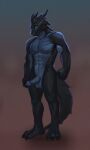 black_body blue_body dragon genitals green_eyes guppic hi_res looking_at_viewer male mythological_creature mythological_scalie mythology penis scalie solo