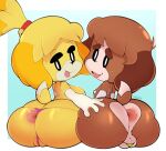  animal_crossing anus balls big_butt bikini breasts butt canid canine canis ciavs clothing digby_(animal_crossing) domestic_dog duo female freckles genitals hand_on_butt hi_res isabelle_(animal_crossing) looking_at_viewer looking_back looking_back_at_viewer male male/female mammal micro_bikini nintendo open_mouth pussy raised_tail shih_tzu spread_butt spreading swimwear take_your_pick tongue tongue_out toy_dog video_games 