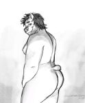  amarox anthro bear breasts butt digital_drawing_(artwork) digital_media_(artwork) hair hi_res looking_at_viewer male mammal moobs nude short_tail side_boob sketch slightly_chubby solo standing tail 