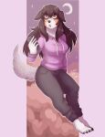 anthro canid canine canis clothing domestic_dog female hair hi_res hoodie mammal solo sushirolldragon topwear 