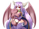  1girl alma_elma between_legs black_panties blue_cloak bmp-to-png_conversion breasts bridal_gauntlets cleavage cloak closed_mouth cum_on_tail demon_girl demon_horns demon_wings frfr game_cg grey_horns hair_between_eyes highleg highleg_panties holding_own_tail horns large_breasts long_hair looking_at_viewer mon-musu_quest! monster_girl navel non-web_source panties pointy_ears prehensile_tail purple_bridal_gauntlets purple_hair purple_thighhighs red_eyes simple_background smile solo standing tail tail_between_breasts tail_between_legs tattoo thighhighs transparent_background underwear very_long_hair wings 