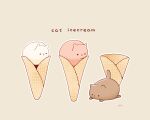  animal-themed_food animal_focus cat chai_(drawingchisanne) english_text food_focus grey_background ice_cream_cone no_humans original outline signature simple_background waffle_cone white_outline 