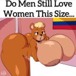  1:1 2024 absurd_res anthro areola ass_up bear big_breasts big_butt breasts brown_body brown_fur butt carlos_jurado_cartoons do_men_still_love_women_this_size english_text female fur hi_res huge_breasts huge_butt hyper hyper_breasts hyper_butt mammal meme nude nude_female solo text thick_thighs wide_hips yena_(cjr_cartoons) 
