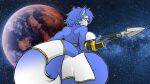  2021 anthro big_breasts big_butt blue_body blue_fur breasts butt canid canine clothing female fox fur green_eyes hayakain huge_butt krystal mammal nintendo solo star_fox video_games white_body white_fur 