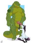  absurd_res alligator alligatorid anthro bodily_fluids caesartt crocodilian cum cum_in_mouth cum_inflation cum_inside cum_on_face cum_shower duo excessive_cum foreskin genital_fluids genitals hi_res inflation male male/male peeing penis reptile scalie size_difference thick_penis uncut wulfiewilk 