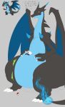  2017 3_fingers 3_toes after_vore anthro anthro_pred belly big_belly biped black_body black_scales blue_body blue_countershading blue_scales bubble claws clothing colored_sketch countershade_face countershade_torso countershading dialogue digestion digital_media_(artwork) discarded_clothing dongwongtang dragon english_text eyelashes fangs feet female female_pred finger_claws fingers fire flaming_tail grey_background hand_on_stomach hat headgear headwear hi_res holding_belly huge_thighs mega_charizard mega_charizard_x mega_evolution membrane_(anatomy) membranous_wings nintendo nude onomatopoeia oral_vore overweight overweight_anthro overweight_female plantigrade pok&eacute;ball pok&eacute;mon pok&eacute;mon_(species) red_eyes reference_image reptile rumbling_stomach scales scalie semi-anthro simple_background sitting smile smirk soft_vore solo sound_effects speech_bubble standard_pok&eacute;ball teasing text thick_thighs toe_claws toes video_games vore weight_gain white_claws wide_hips wings 