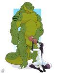  absurd_res alligator alligatorid bodily_fluids caesartt crocodilian cum cum_shower duo excessive_cum foreskin genital_fluids genitals hi_res inflation male male/male peeing penis reptile scalie size_difference thick_penis uncut urine watersports wulfiewilk 