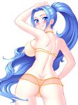  backboob bb bikini blue_eyes blue_hair blush breasts cameltoe erect_nipples hanaduka hanazuka_ryouji large_breasts nefertari_vivi nipples one_piece ponytail swimsuit uncensored 