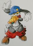  anthro blush bottomwear briefs bulge clothed clothing embarrassed fauxtellno1 gloves handwear hat headgear headwear klonoa klonoa_(series) male partially_clothed ring shorts shorts_down solo tighty_whities traditional_media_(artwork) underwear video_games white_clothing white_underwear 