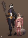 2021 3:4 breasts butt_pose charmrage clothed clothing digital_media_(artwork) duo female hi_res horn humanoid pose size_difference 