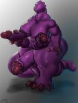  balls big_breasts big_penis bigshow breasts dicknipples erection genitals grey_background herm herm_(lore) hi_res huge_penis intersex nipple_mouth overweight penis penis_creature penis_fingers penis_head penis_toes purple_body simple_background standing tail_penis what_has_science_done wide_hips 