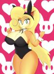  :3 activision anthro bandicoot big_breasts blackbusternova blonde_hair breasts bunny_costume cleavage clothed clothing coco_bandicoot costume crash_bandicoot_(series) female green_eyes hair hi_res looking_at_viewer mammal marsupial nipple_outline ponytail solo thick_thighs video_games 