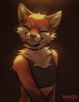  anthro canid canine eyes_closed facial_piercing fox mammal nose_piercing nose_ring piercing popparotzi smile solo the_fox_(falvie) 