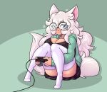  animal_humanoid big_breasts breasts cat_humanoid cleavage clothed clothing eyewear felid felid_humanoid feline feline_humanoid female glasses hi_res huge_breasts humanoid legwear limebreaker looking_at_viewer mammal mammal_humanoid solo thick_thighs thigh_highs wide_hips 