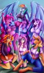  absurd_res accessory anthro applejack_(mlp) big_breasts breasts clothed clothing disappointed earth_pony equestria_girls equid equine female fluttershy_(eg) friendship_is_magic group hi_res horn horse human james_corck kneeling looking_aside looking_at_viewer mammal my_little_pony pasties pegasus pinkie_pie_(mlp) pony pose rainbow_dash_(mlp) rarity_(mlp) smiling_at_viewer sunset_shimmer_(eg) transformation twilight_sparkle_(mlp) unguligrade_anthro unicorn wings 