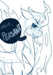  absurd_res arthropod changeling condescending female feral friendship_is_magic hi_res looking_at_viewer my_little_pony queen_chrysalis_(mlp) reallycoykoifish side_view sketch solo speach_bubble tongue tongue_out 