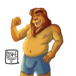  anthro boxers_(clothing) clothing digital_media_(artwork) disney father felid hi_res lion male mammal mature_male mufasa overweight overweight_anthro overweight_male pantherine parent posv-e slightly_chubby solo the_lion_king underwear 