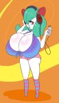  big_breasts big_butt breasts butt cleavage clothed clothing female green_hair hair headphones hi_res huge_breasts humanoid kirlia lips lipstick looking_at_viewer makeup nintendo not_furry pok&eacute;mon pok&eacute;mon_(species) snugundies solo video_games 