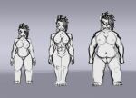  abs absurd_res anthro athletic athletic_anthro athletic_female breasts claws feet female genitals group hair hi_res mammal muscular muscular_anthro muscular_female overweight overweight_anthro overweight_female pussy scar simple_background sketch slightly_chubby smile thecumrat thick_thighs ursid 