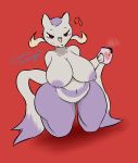  2018 absurd_res anthro areola belly beverage big_areola big_breasts big_butt big_thighs blush breasts butt coffee cosmicscourge female half-closed_eyes hi_res kneeling looking_at_viewer mienshao navel nintendo nipples pok&eacute;mon pok&eacute;mon_(species) pussy slightly_chubby solo thick_thighs tired video_games voluptuous wide_hips 