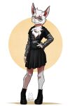  2021 absurd_res anthro clothed clothing eyebrows eyelashes eyewear felid feline female fur glasses hi_res looking_at_viewer mammal mykegreywolf simple_background smile solo white_background white_body white_fur 