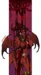  anthro areola blood bodily_fluids breasts claws dragon female genitals hi_res horn membrane_(anatomy) membranous_wings nipple_piercing nipple_ring nipples nude piercing pussy sabbatha scalie smile solo spines western_dragon wings zummeng 