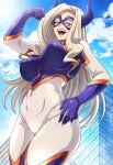  bodysuit boku_no_hero_academia cameltoe erect_nipples heels mt._lady sano_br 