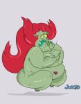  belly disney female gem green_body green_skin hair humanoid jodero ms._skullnick not_furry nude overweight overweight_female overweight_humanoid red_hair solo star_vs._the_forces_of_evil troll 