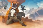  3:2 absurd_res anthro big_breasts black_body black_fur breasts butt canid canine canis claws clothed clothing destiny_(video_game) digital_media_(artwork) eyelashes female fox fur genitals ghost_(destiny) grey_fox hair half_clothed hi_res iskra kyla_gray_(zardoseus) mammal nipples nude purple_eyes smile solo urocyon video_games white_body white_fur zardoseus 