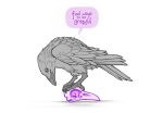  2019 ambiguous_gender avian beak bird bone bonesaw dialogue digital_media_(artwork) english_text feathered_wings feathers feral hi_res picid plant simple_background skull skullbird solo speech_bubble tail_feathers text tree white_background wings 