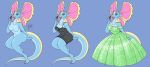  alice_(jamearts) anthro big_breasts breasts clothed clothing digital_media_(artwork) dress female hi_res lipstick lizard makeup non-mammal_breasts reptile scalie simple_background solo tekandprieda_(artist) 