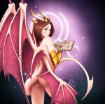  areola ass bottomless breasts devil miranda_(zliva) monster_girl nipples no_bra see_through tail wings zliva 
