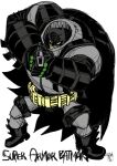  1boy armor batman belt boots cape dc_comics gloves gun imaishi_hiroyuki mask signature solo standing weapon 