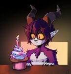  birthday cake cupcake dark dessert faun food hi_res horn invalid_tag jessie monster satyr 