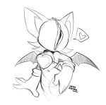  anthro breasts chiropteran clothing conditional_dnp ebonychimera female genitals hi_res mammal monochrome pussy pussy_face rouge_the_bat solo sonic_the_hedgehog sonic_the_hedgehog_(series) what wings 