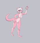  alicethedeer anthro colored female fluffy fully_shaded fur hair hand_on_hip hi_res lutrine mammal mustelid pink_body pink_fur pink_hair pinup pose red_eyes solo thick_butt thick_thighs 