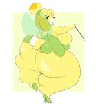  absurd_res animal_crossing anthro arizonathevixen big_butt blonde_hair butt canid canine canis disney domestic_dog female hair hi_res high_heels huge_butt hyper hyper_butt isabelle_(animal_crossing) mammal nintendo solo thick_thighs tinkerbell video_games yellow_body 