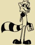  anthro doodledoggy floppy_disk grin male mammal procyonid raccoon shy smile solo toonkind tooth_gap 