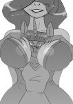  &lt;3 &lt;3_eyes 2021 anthro anthrofied between_breasts bite biting_lip biting_own_lip blush breast_size_difference breasts chrysalisdraws cleavage clothed clothing dialogue dress duo equid equine female female/female friendship_is_magic greyscale hand_on_breast hasbro hi_res horn mammal monochrome my_little_pony princess_celestia_(mlp) self_bite simple_background size_difference twilight_sparkle_(mlp) unicorn 