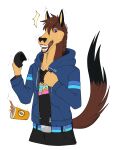  absurd_res anthro canid canine clothed clothing equid equine fox fully_clothed hi_res horse male mammal multicolored_body solo transformation trigger 