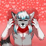  &lt;3 anthro canid canine canis dante_kinkade happy heart_background hi_res holidays male mammal romance romantic_ambiance smile solo sting_12 valentine&#039;s_day wolf 
