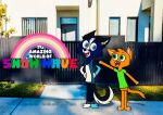  anthro canid canine canis cartoon_network domestic_cat duo fan_character felid feline felis male mammal snow_wave the_amazing_world_of_gumball wolf 