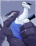  anthro belly bodily_fluids drooling duo hi_res legendary_pok&eacute;mon licking lugia nervous nintendo overweight po_chf pok&eacute;mon pok&eacute;mon_(species) red_eyes saliva shadow_lugia shadow_pok&eacute;mon sweat tongue tongue_out video_games 