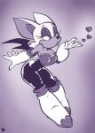  &lt;3 anthro armwear blowing_kiss breasts chiropteran cleavage clothed clothing elbow_gloves female gloves handwear hi_res mammal monochrome roger_bacon rouge_the_bat solo sonic_the_hedgehog_(series) wings 