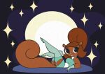  absurd_res anthro clothing female full_moon garter_straps hanna-barbera hi_res legs_up legwear looking_at_viewer lying mammal moon penny_squirrel rodent roger_bacon sciurid secret_squirrel_show solo star stockings 