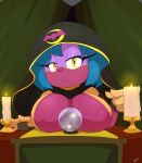  absurd_res anthro big_breasts bigdon1992 breasts chiropteran clothed clothing crystal_ball digital_media_(artwork) fan_character female fingers fortune_teller fur hair hi_res looking_at_viewer mammal penny_the_bat solo sonic_the_hedgehog_(series) 